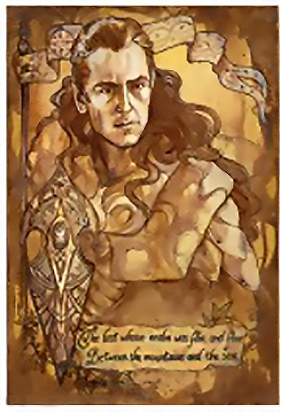 Original painting by Soni Alcorn-Hender from Tolkien's song: ‘Gil-galad was an Elven king, <br /> Of him the harpers sadly sing. <br /> The last whose realm was fair and free <br /> Between the mountains and the sea.’ <br /><br /> The song describes how honourable and glorious Gil-galad was, and how ‘his star fell’ in Mordor: a reference to his death during the Last Alliance when he was killed in battle by Sauron himself.<br /><div class="floatbox" data-fb-options="width:1400  height:80%"><a class="transparent" href="https://bohemianweasel.com/2014/04/26/hobbit-lotr-artwork-for-calgary-expo-2014/#jp-carousel-2692">✦</a></div><span class="ngViews">78 views</span>