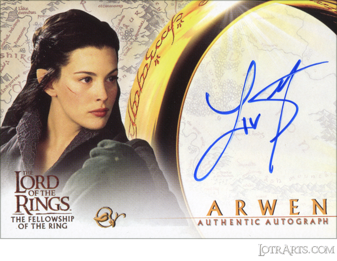 FOTR Set 1: signed by Liv Tyler as Arwen (Odds 1:24 packs)<span class="ngViews">1 view</span>