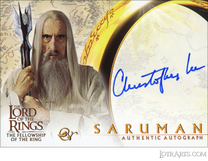FOTR - Retail, Set 1: signed by Christopher Lee as Saruman (Odds 1:72 packs)<span class="ngViews">3 views</span>