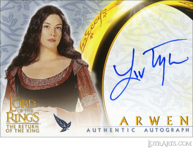 ROTK: signed by Liv Tyler as Arwen (Odds 1:36 packs)<span class="ngViews">1 view</span>