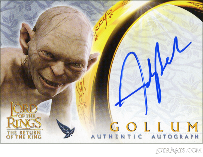 ROTK: signed by Andy Serkis as Gollum (Odds 1:36 packs)