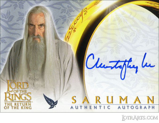 ROTK: signed by Christopher Lee as Saruman (Odds 1:606 packs)<span class="ngViews">1 view</span>