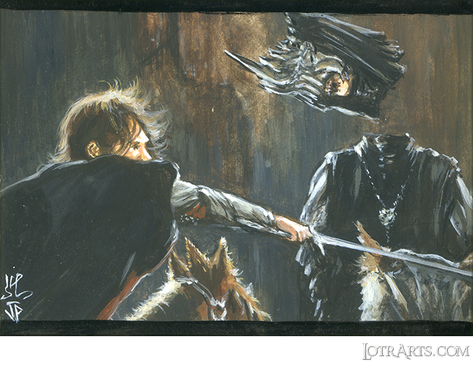 Aragorn beheading the Mouth of Sauron by Potratz and Hai