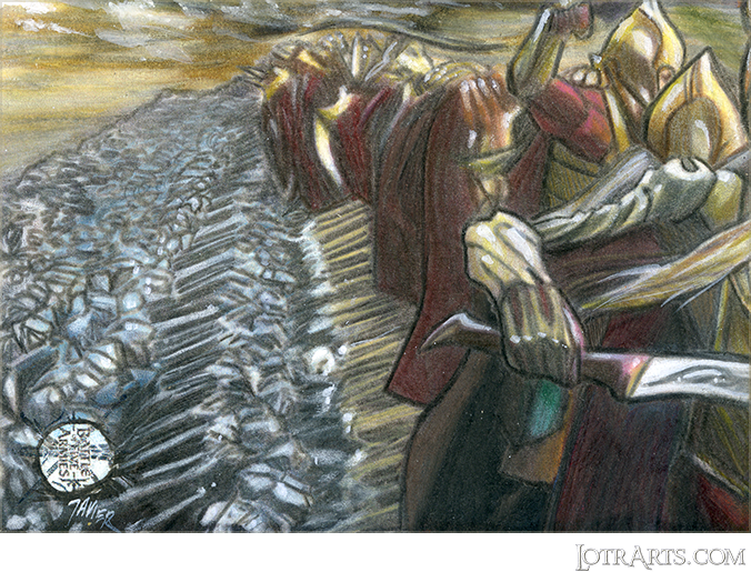 Battle of the Five Armies, elves, dwarves, and orcs, two-card panel artist proof, by Gonzalez<span class="ngViews">16 views</span>