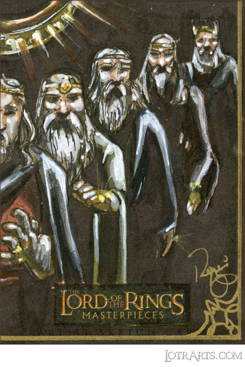 Kings of Men, card 4.<br><br> The first piece to become part of <em>LOTR Arts</em> collection, was purchased via an eBay BIN in 2007.<span class="ngViews">9 views</span>