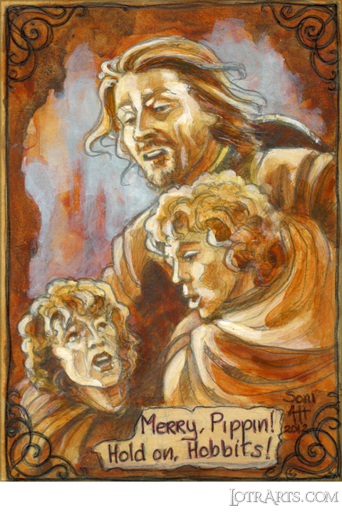 Boromir, Merry and Pippin on the collapsing steps of Moria by Alcorn-Hender<span class="ngViews">7 views</span>