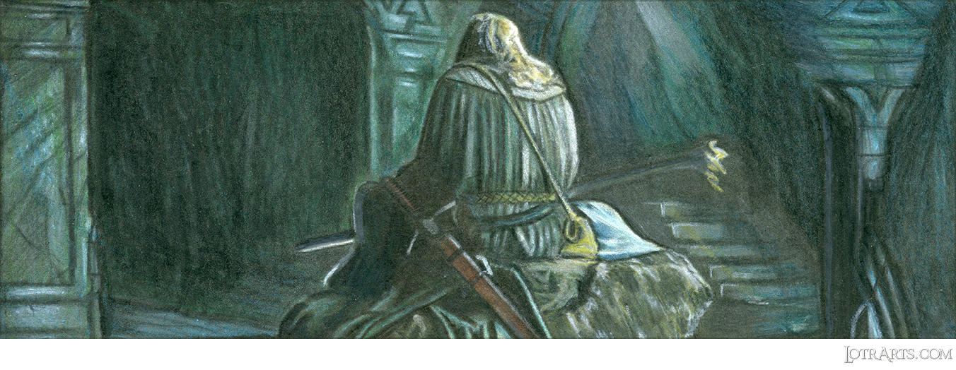 Uncut double card panel depicting Gandalf searching for the way at Morial by Gonzalez<span class="ngViews">1 view</span>
