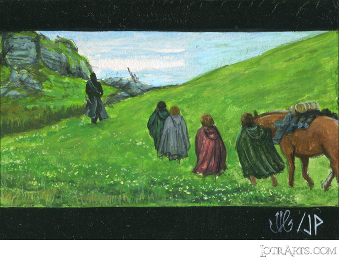 Strider leading the Hobbits to Rivendell by Potratz and Hai