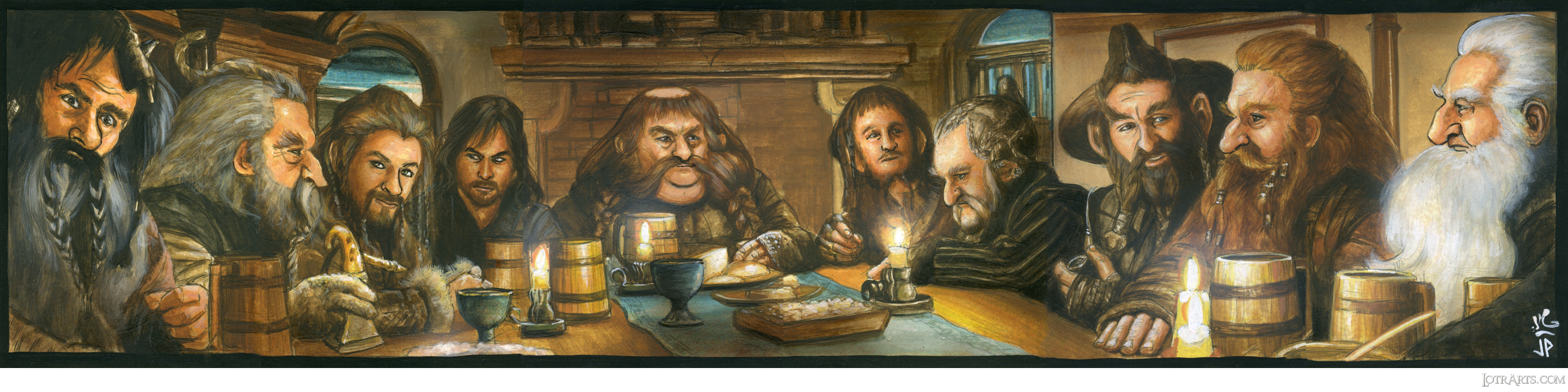 The dwarves meet at Bag End (Part1) by Potratz and Hai, five-card panel (sequenced with three-card panel)<span class="ngViews">5 views</span>