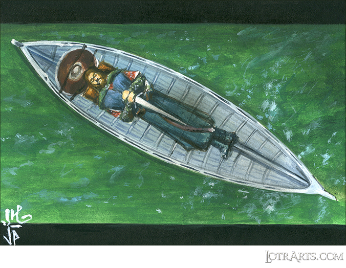 Boromir in death boat by Potratz and Hai
