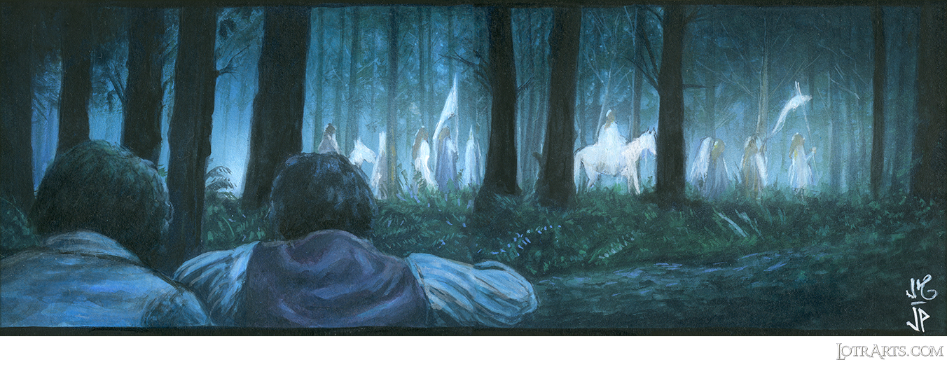 Frodo and Sam watch the Elves leaving two-card panel by Potratz and Hai<span class="ngViews">5 views</span>