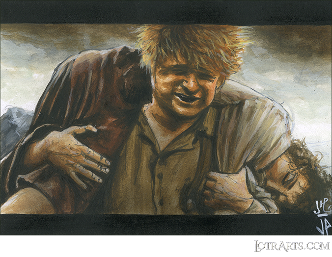 Sam carries Frodo up Mt Doom by Potratz and Hai