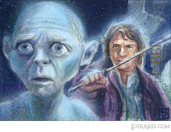 Bilbo and Gollum by Rabbitte: artist proof sketch<span class="ngViews">9 views</span>