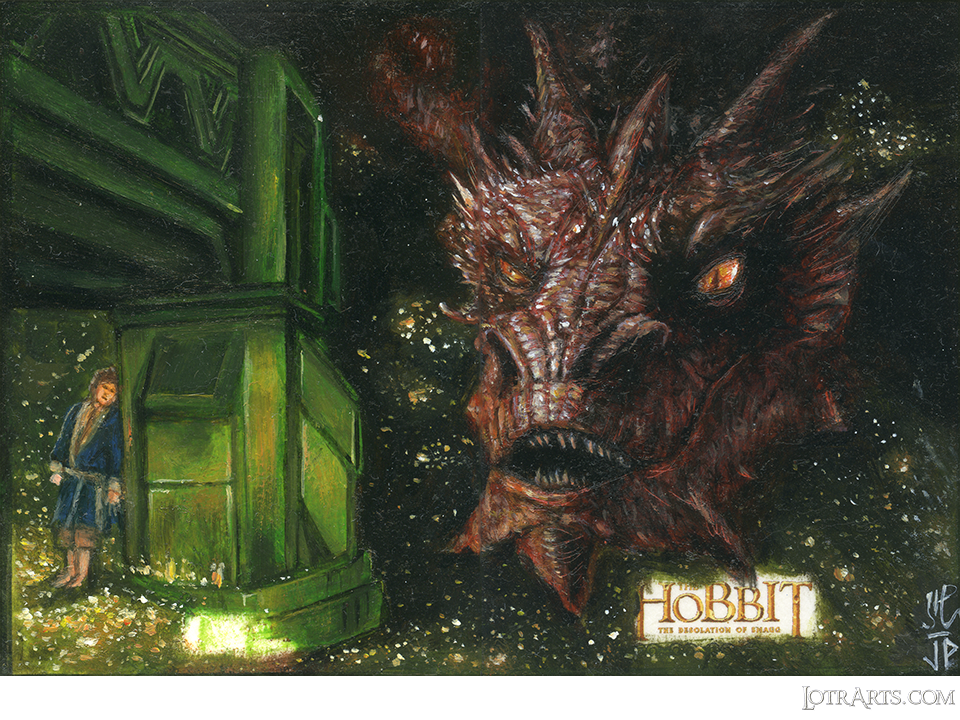 Bilbo and Smaug, Potratz and Hai, two-card panel: artist proof sketches <br /><div class="floatbox" data-fb-options="width:1400  height:80%"><a class="transparent" href="https://www.lotrarts.com/product/cards?card_sku=1R1P%E2%82%AA3572&card_price=$150.00"><img src="https://www.lotrarts.com/images/icons/paypal-004.png" alt="paypal-004.png" /></a></div><span class="ngViews">18 views</span>