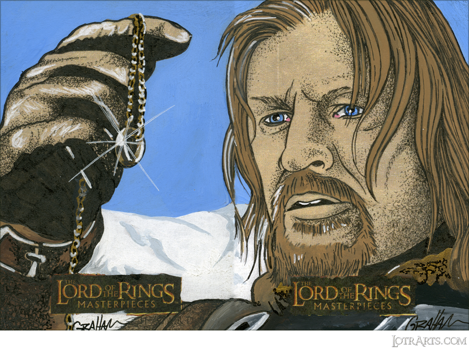 Boromir with One Ring, two-card panel, by Graham: artist return sketches<span class="ngViews">5 views</span>