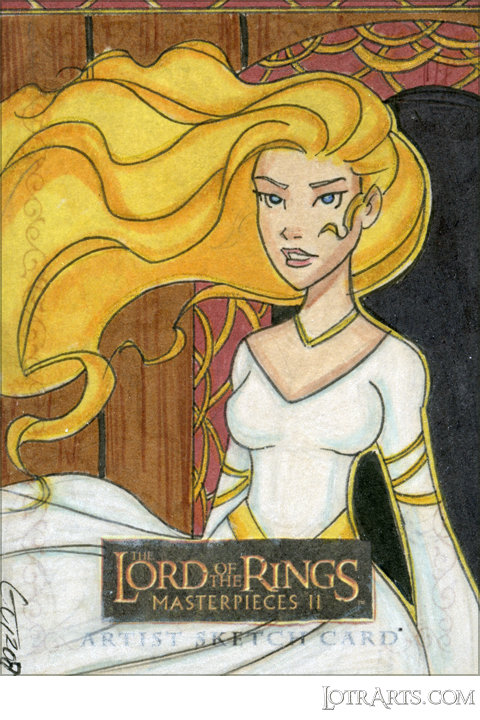 Éowyn infront of Golden Hall by Gutierrez: artist return sketch<span class="ngViews">3 views</span>