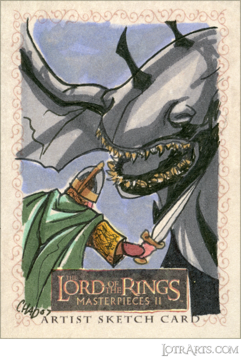 Éowyn battling Fellbeast by Hurd: artist return sketch<span class="ngViews">4 views</span>