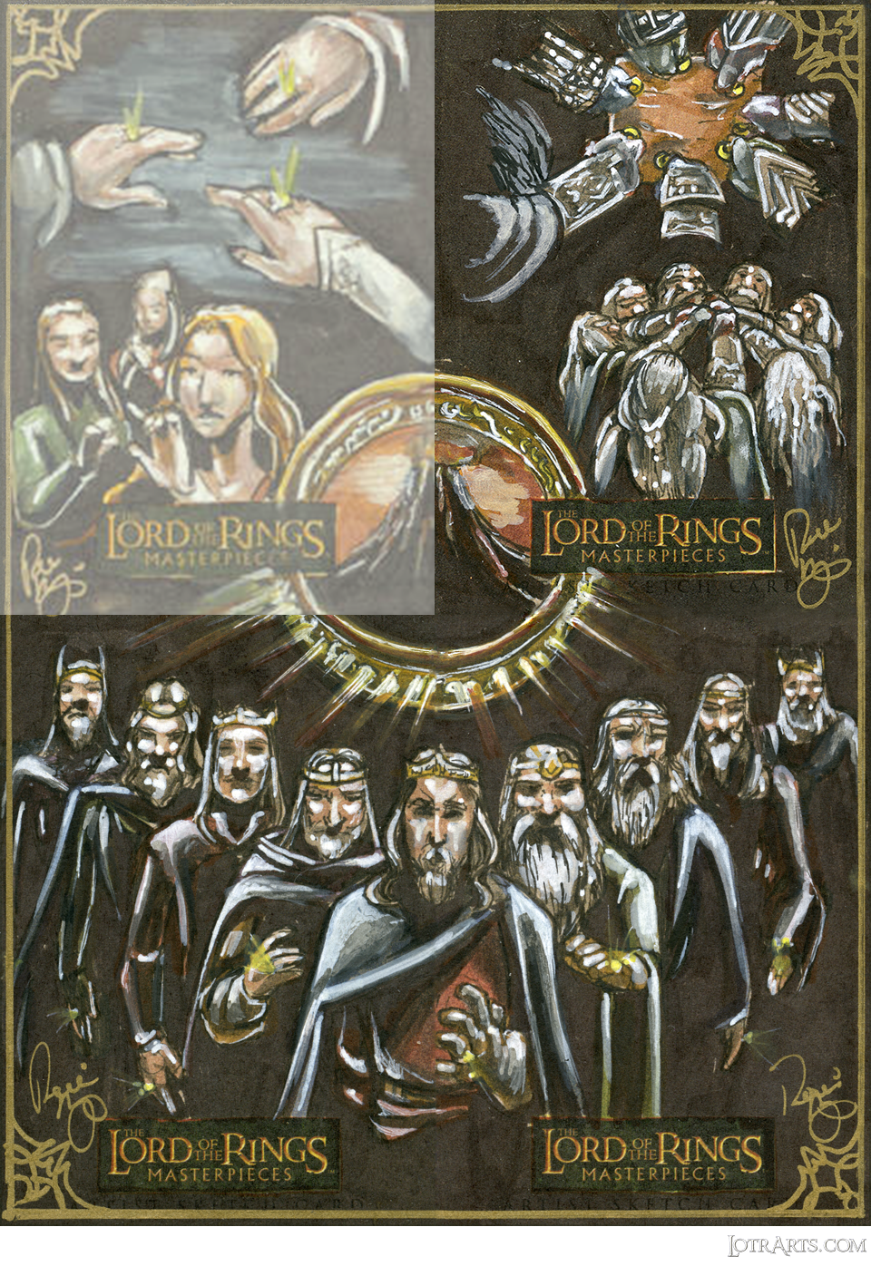 The Rings of Power by De Liz: three pieces of a four-card MI panel (cards 2, 3 & 4 in the collection)<span class="ngViews">13 views</span>