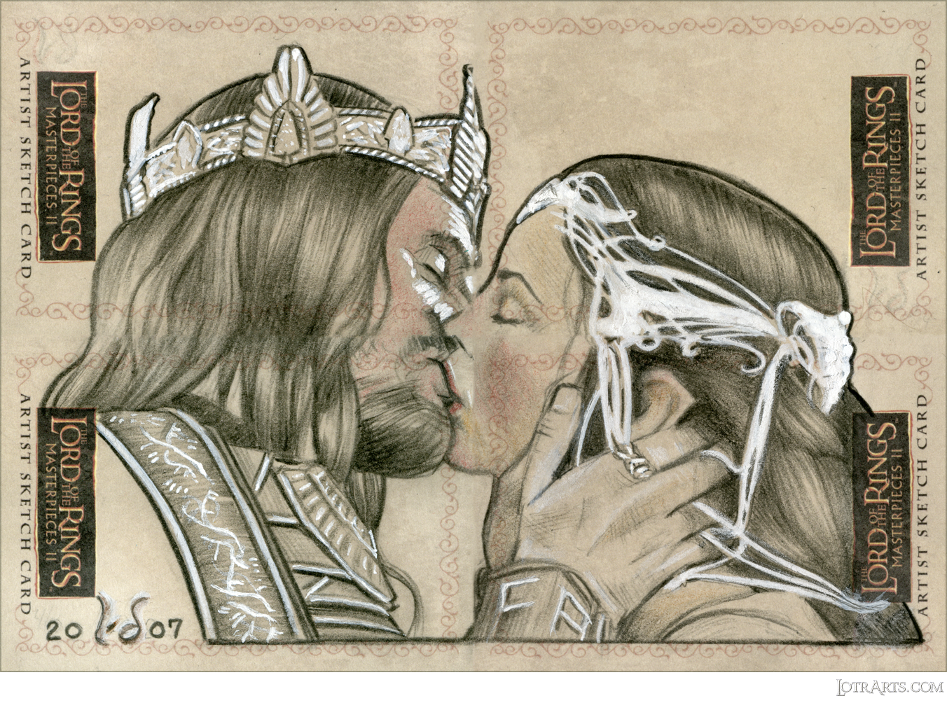 Aragorn and Arwen, four-card panel, by Doyle: artist return sketches<span class="ngViews">7 views</span>