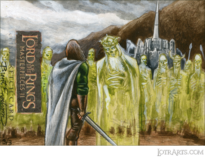 Aragorn and the King and Soldiers of the Dead by Engstrom: artist return sketch, third card of three sequenced scenes<span class="ngViews">8 views</span>