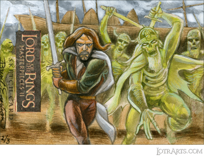Aragorn and the King and Soldiers of the Dead by Engstrom: artist return sketch, second card of three sequenced scenes<span class="ngViews">12 views</span>