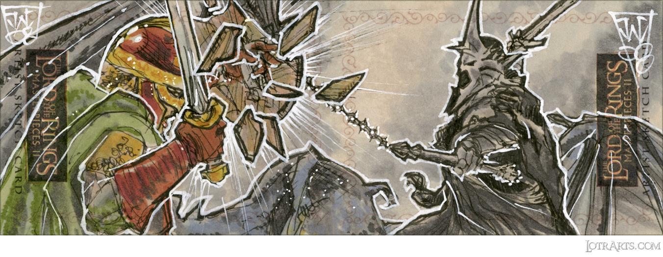 Éowyn and Witch-king, two-card panel, by Watkins-Chow: artist return sketches<span class="ngViews">12 views</span>