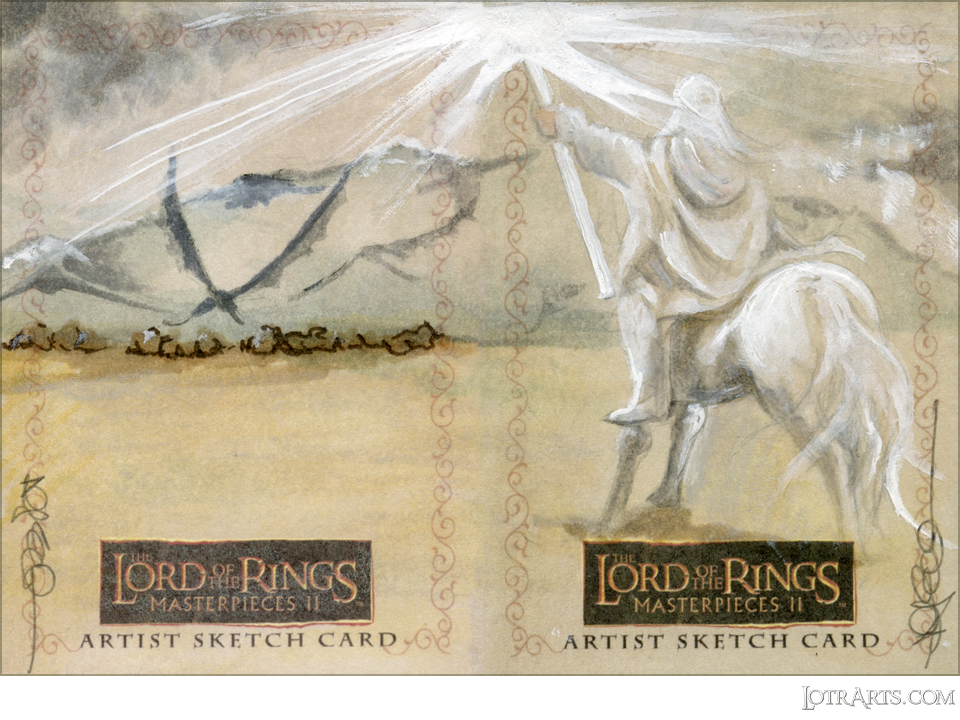 Gandalf and Fellbeasts, two-card panel, by Ecklund: artist return sketches<span class="ngViews">9 views</span>