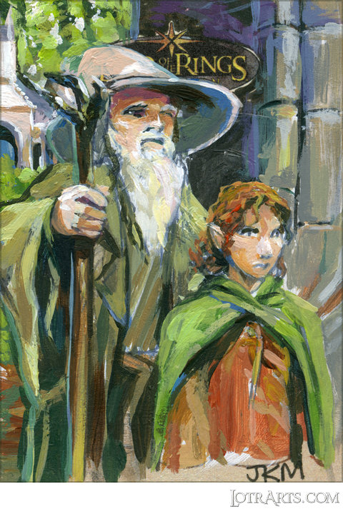 Frodo and Gandalf leaving Rivendell by Myler: after-market sketch<span class="ngViews">3 views</span>