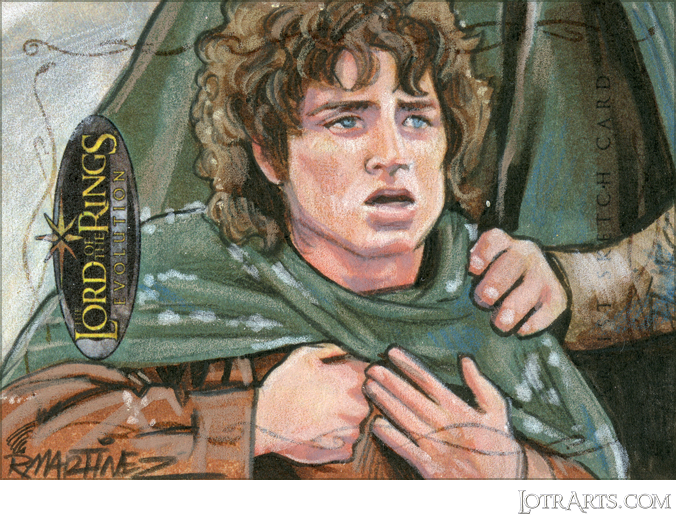 Frodo (being held by Aragorn) discovers that he has lost the Ring by Martinez: after-market sketch<span class="ngViews">7 views</span>