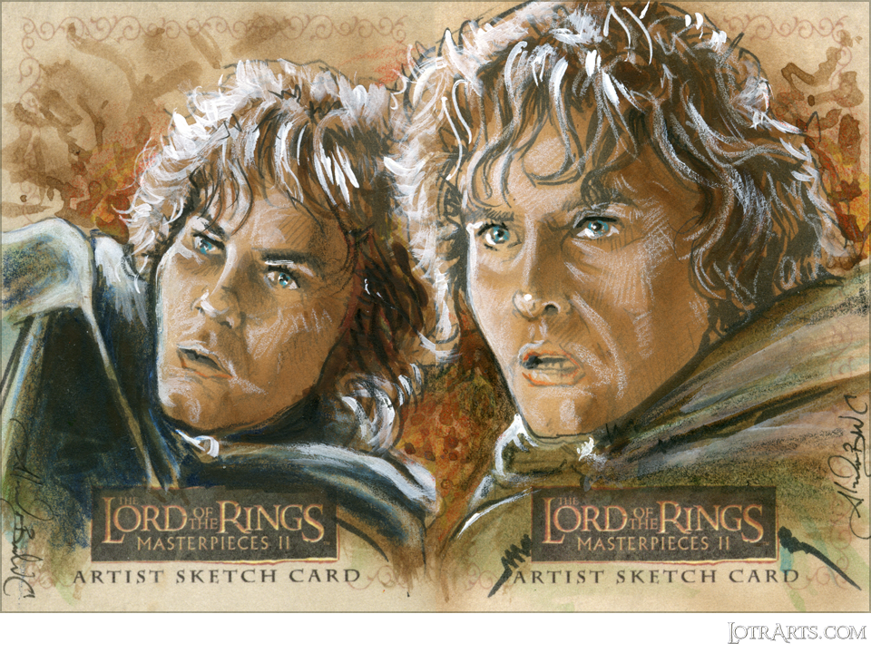 Merry and Pippin, two -card panel, by Buechel: artist return sketches<span class="ngViews">8 views</span>