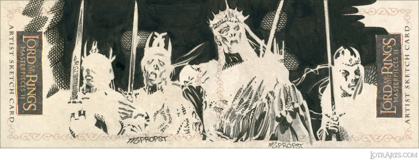 Witch-king and Nazgûl in true form, two-card panel, by Propst: artist return sketches<span class="ngViews">6 views</span>