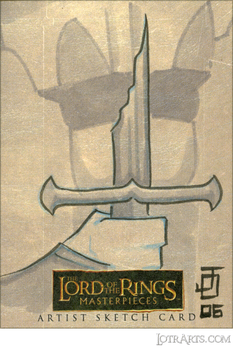 Boromir holding shard of Narsil by Ocampo