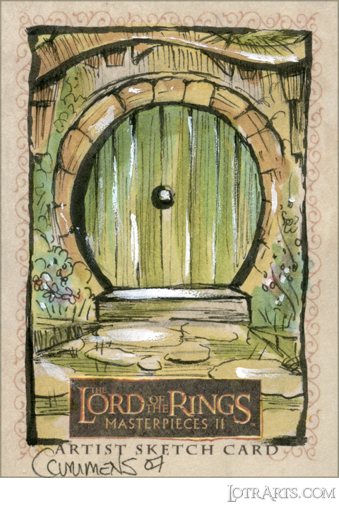 Front door of Bag End by Cummens <br /><div class="floatbox" data-fb-options="width:1400  height:80%"><a class="transparent" href="https://www.lotrarts.com/product/cards?card_sku=1R1P%E2%82%AA3572&card_price=$150.00"><img src="https://www.lotrarts.com/images/icons/paypal-004.png" alt="paypal-004.png" /></a></div><span class="ngViews">5 views</span>