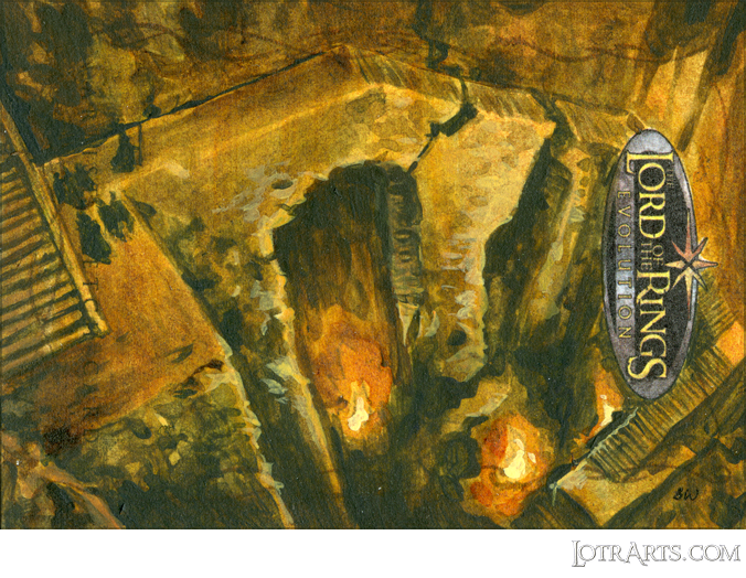 The fellowship flees down the Moria steps from the Balrog by Woodside: after-market sketch<span class="ngViews">12 views</span>