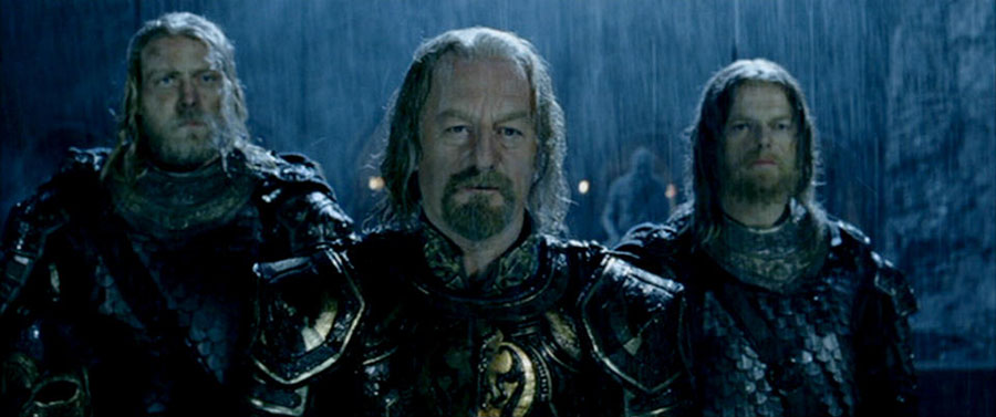<em>Two Towers in Helms Deep (Soldier, Théoden, Gamling)</em><br><br>Théoden: "So it begins."