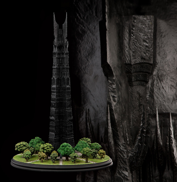 <br />

WETA Orthanc, Black Tower of Isengard and exclusive gold-plated Eye of Sauron pin, 2011. One of first 400 numbered (open edition after first 400). The Black Tower is constructed of polystone, hand painted, with specifications (H x W x D): 16.9" x 11.8" x 7.1". 

<br />

<div class="floatbox" data-fb-options="width:1400 height:80% group:2"><a href="https://www.theonering.net/torwp/2012/04/24/55273-collecting-the-precious-weta-workshops-orthanc-black-tower-of-isengard/" class="transparent">✦</a></div>