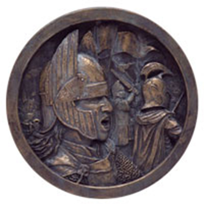 <br />

Sideshow/WETA 'The Last Alliance' medallion, 2002, No. 4. #755, limited edition (10,000). Hand cast in polystone, 6" in diameter, hand finished in antique bronze patina.

<br />

<div class="floatbox" data-fb-options="width:1400 height:80% group:2"><a href="http://www.sideshowtoy.com/collectibles/product-archive/?sku=1504" class="transparent">✦</a></div><br />

<br />

<a class="nofloatbox"><img src="https://www.lotrarts.com/images/icons/bank16x.png" alt="Buy" /></a>

<div class="pricetext2">price</div>

<br /><span class="ngViews">10 views</span>