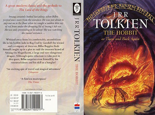 Mr. Howe’s Smaug illustration would also grace the cover of:

<br/><br/>

<titletext>
<strong>

The Hobbit or There and Back Again<br/>
J. R. R. Tolkien<br/>
HarperCollinsPublishers<br/>
January 1999<br/>
ISBN 0-261-10221-4<br/>

</strong>
</titletext>