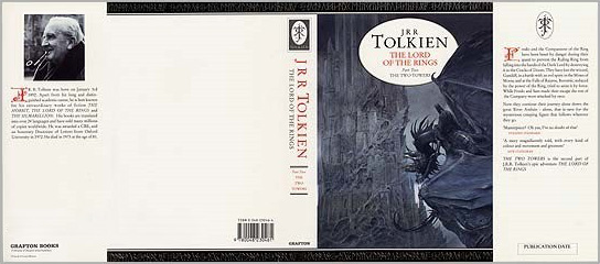<titletext>
<strong>

The Two Towers – Hard Cover Dust Jacket<br/>
J. R. R. Tolkien<br/>
Grafton Books<br/>
September 1991<br/>
ISBN 0-048-23046-4

</strong>
</titletext>