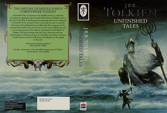 <titletext>
<strong>

Unfinished Tales - Paperback<br/>
J. R. R. Tolkien<br/>
Harper Collins/Grafton<br/>
1993<br/>
ISBN - 0261-10216-8

</strong>
</titletext>