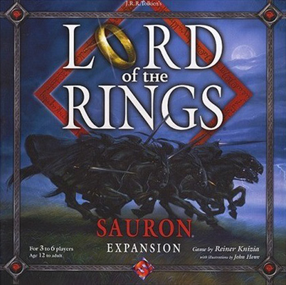 <strong>

LORD OF THE RINGS BOARD GAME: Sauron Expansion - USA<br />
Game by Reiner Knizia<br />
Fantasy Flight Publishing, Roseville MN<br />
2002

</strong>