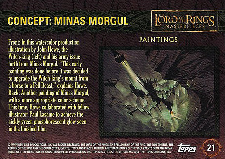 <titletext>
<strong>

Topps LOTR Masterpieces I Collectable Card - Minas Morgul (Back) 

</strong>
</titletext>