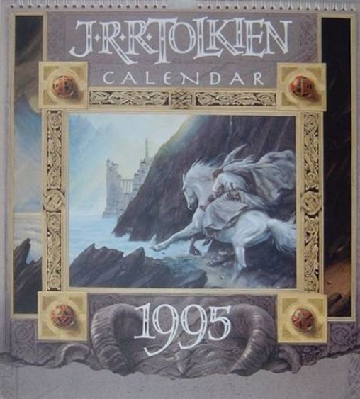 <titletext>
<strong>

1995 Harper Collins <br/>
ISBN: 0-261-10308-3<br/>
"J.R.R. Tolkien Calendar 1995" Illustrations by John Howe.<br/>
Cover - "Gandalf Comes to the Guarded City"<br/>
All illustrations by John Howe.

</strong>
</titletext>