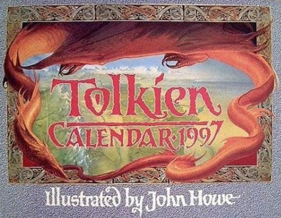 <titletext>
<strong>

1997 Harper Collins<br/>
ISBN (US/CAN): 0-06-105525-5<br/>
"Tolkien Calendar 1997" Illustrations by John Howe.<br/>
Cover - "There and Back Again: The Map of The Hobbit"

</strong>
</titletext>