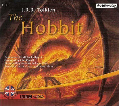 <titletext>
<strong>

J.R.R. Tolkien<br/>
The Hobbit<br/>
BBC Audio English edition 1988<br/>
4 CD set – approximately 225 minutes<br/>
Der Hörverlag, Munich<br/>
ISBN 3-89940-465-X<br/>
2005

</strong>
</titletext>