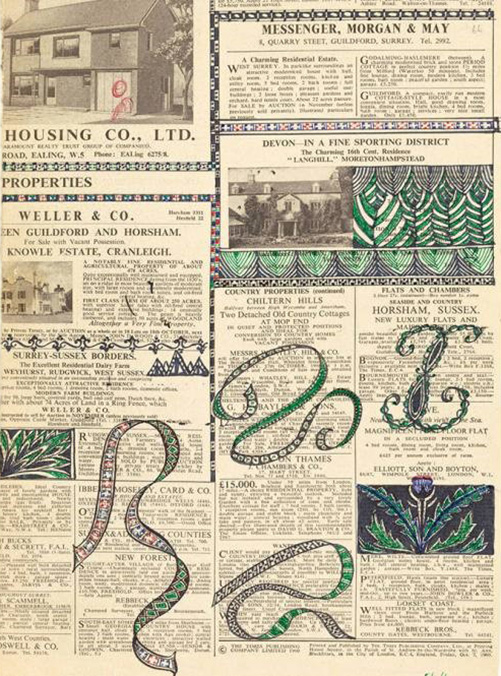 Doodling on an advertisement: Tolkien uses black, green and red ballpoint pens to make rudimentary swirling designs and blocking in patterns.<span class="ngViews">2 views</span>