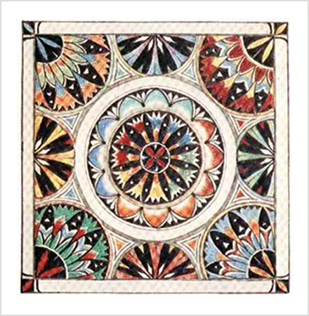 2. <i>Tiles and textiles</i> <br/><br/> As told in the Silmarillion, Númenórean precious artifacts (tiles and textiles) were saved from the Downfall of Númenor and brought to Middle-earth.<br/><br/> This Númenórean tile was used as the centerpiece on the back cover of The Tolkien Calendar 1974 and The Silmarillion Calendar 1978.<span class="ngViews">1 view</span>
