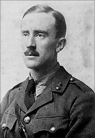 Tolkien at the age of 24, 1916. <br/>Tolkien volunteered in the British army and became a second lieutenant with the Lancashire Fusiliers. His training at the 13th battalion at Cannock Chase, Staffordshire lasted eleven months. He was then transferred to the 11th battalion of the British Expeditionary Force and arrived in France on 4 June 1916. During the Battle of the Somme, Tolkien was a liaison officer. He also participated in the Battle of Thiepval. On October 27, 1916, he was troubled by trench fever. Tolkien returned to England on November 8, 1916 as a war invalid. Many of his close friends, including fellow TCBS members Gilson and Smith, had been killed. Years later Tolkien said indignantly, that those who were looking for similarities between his books and the First World War were completely wrong.<span class="ngViews">3 views</span>