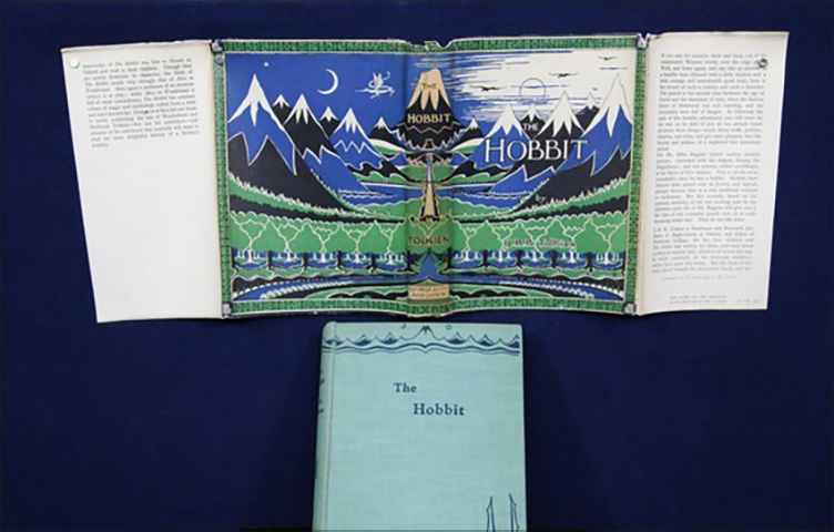 And for the world, Tolkien's Middle-earth fantasy came into 'being' with the first publication of (as pictured) the 1937 <i>The Hobbit</i>, George Allen & Unwin, London. featuring Tolkien's own 'Mountains and Dragon' design.<span class="ngViews">2 views</span>