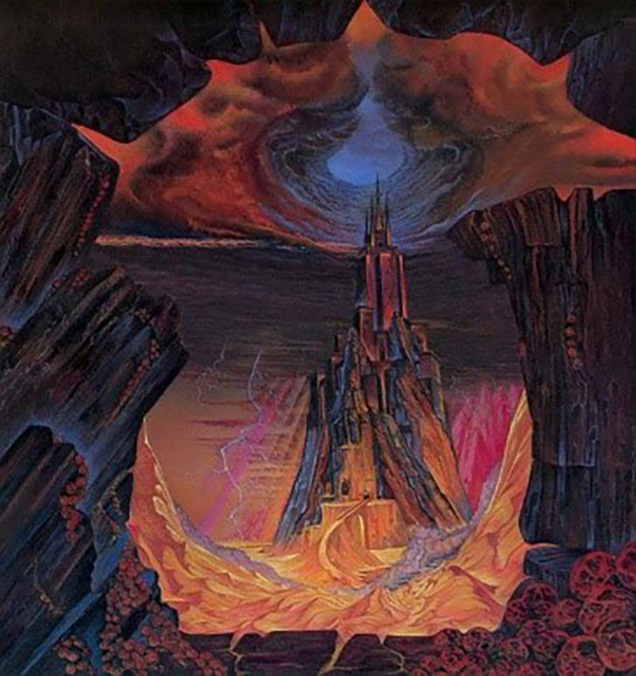 <titletext>

<strong>

1. Barad-dûr

</strong>

</titletext>

<br/><br/>

1982 Oil on panel, image size 300 x 430 mm. Artwork commisioned for book cover, Unwin Hyman.<span class="ngViews">35 views</span>
